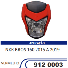 Carenagem Farol Completa Compatível NXR-160 Bros 2015/2019 (Vermelho) Sportive